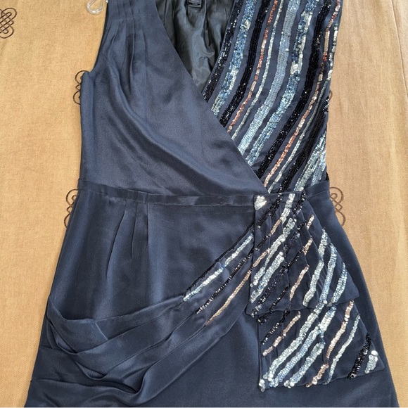 Marc By Marc Jacobs Sequin Silk Mini Dress In Black & Silver Size M - Picture 4 of 14